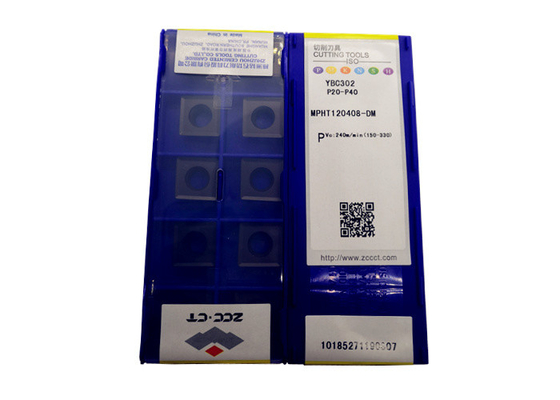Inserções de trituração MPHT120408-DM YBC302 do carboneto de ZCCCT com resistência de desgaste forte